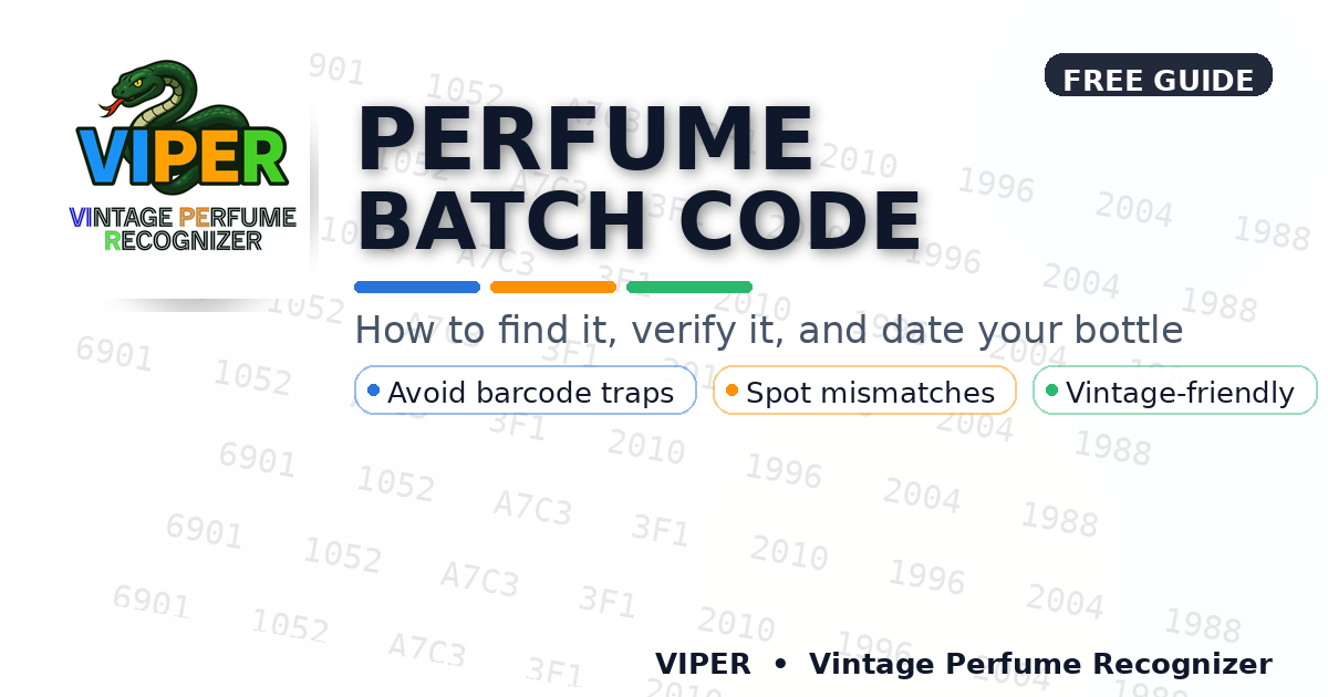 Parfüm‑Batchcode‑Guide: Code erkennen und Flakon datieren